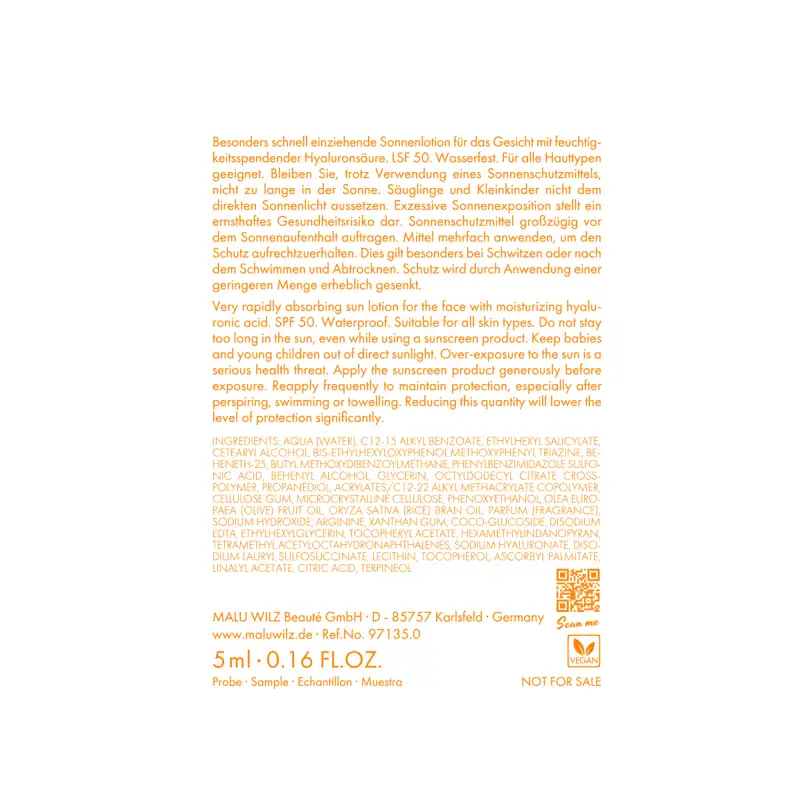 SUN PROTECT FACE SPF50 SACHET 2ML | SAMPLE SUN PROTECT FACE SPF50